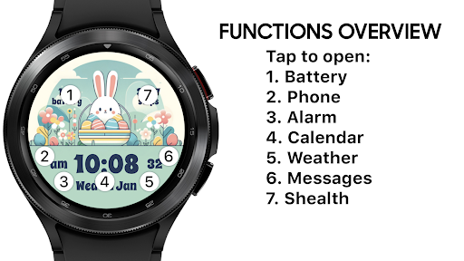 Android application AZ283 Easter Bunny Watch Face screenshort