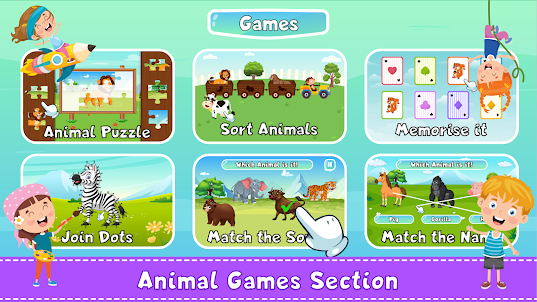 Kids Animal Sound Name & Games