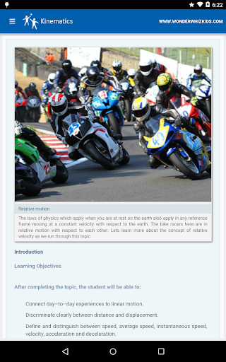 Android application Kinematics screenshort