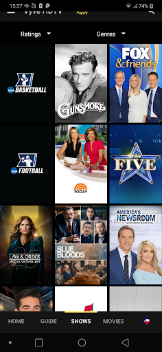 Screenshot of Vyve HDTV Service