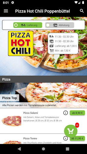 Android application Pizza Hot Chili Poppenbüttel screenshort