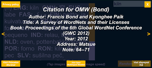 Android application Multi Lingual Wordnet screenshort