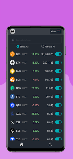 Android application monvanCe - Crypto Signal screenshort