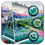 Nature Mountain Drawing Launcher Theme