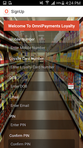 Android application OmniPayments Loyalty screenshort