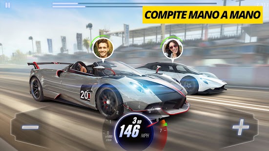 CSR Racing 2: captura de pantalla do xogo de carreiras de coches