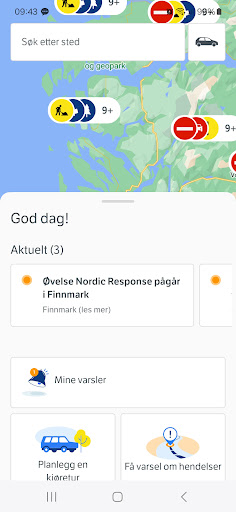 Android application Vegvesen trafikk screenshort