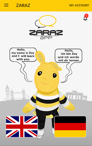 Android application ZARAZ English and German screenshort
