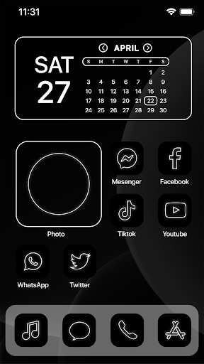 Android application Wow Black or White - Icon Pack screenshort