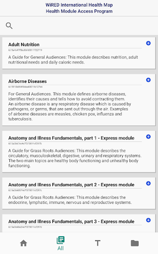 WiRED International HealthMap Screen 2