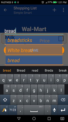 Shopping List Simple Smart Screenshot 4 - AppWisp.com