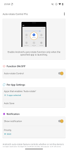 Captura de tela do Control Pro de rotação automática