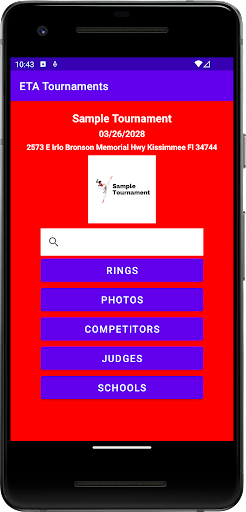 Android application ETA Tournaments screenshort