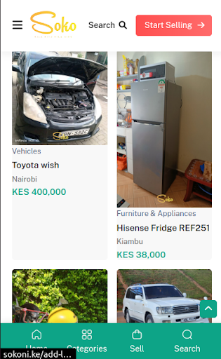 Sokoni Classifieds Screen 2