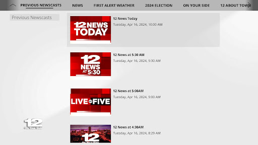 Screenshot of 12OnYourSide