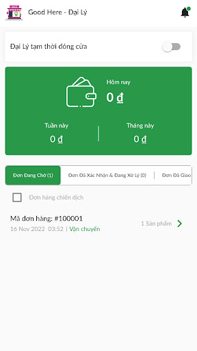 Android application Good Here: Ứng dụng Đại Lý screenshort