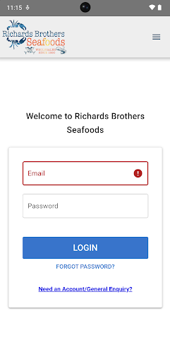 Android application Richards Brothers Seafoods screenshort