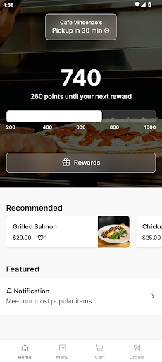 Android application Cafe Vincenzo's: Delivery screenshort
