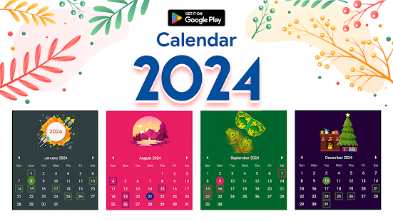 Calendar 2024 :Diary, Holidays Captura de tela