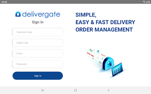 Android application Delivergate screenshort