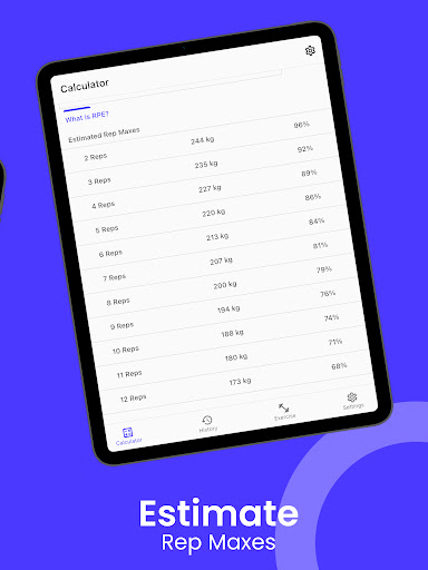 Screenshot of 1RM Calculator