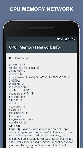 CPU | Memory | Network Info Screen 2