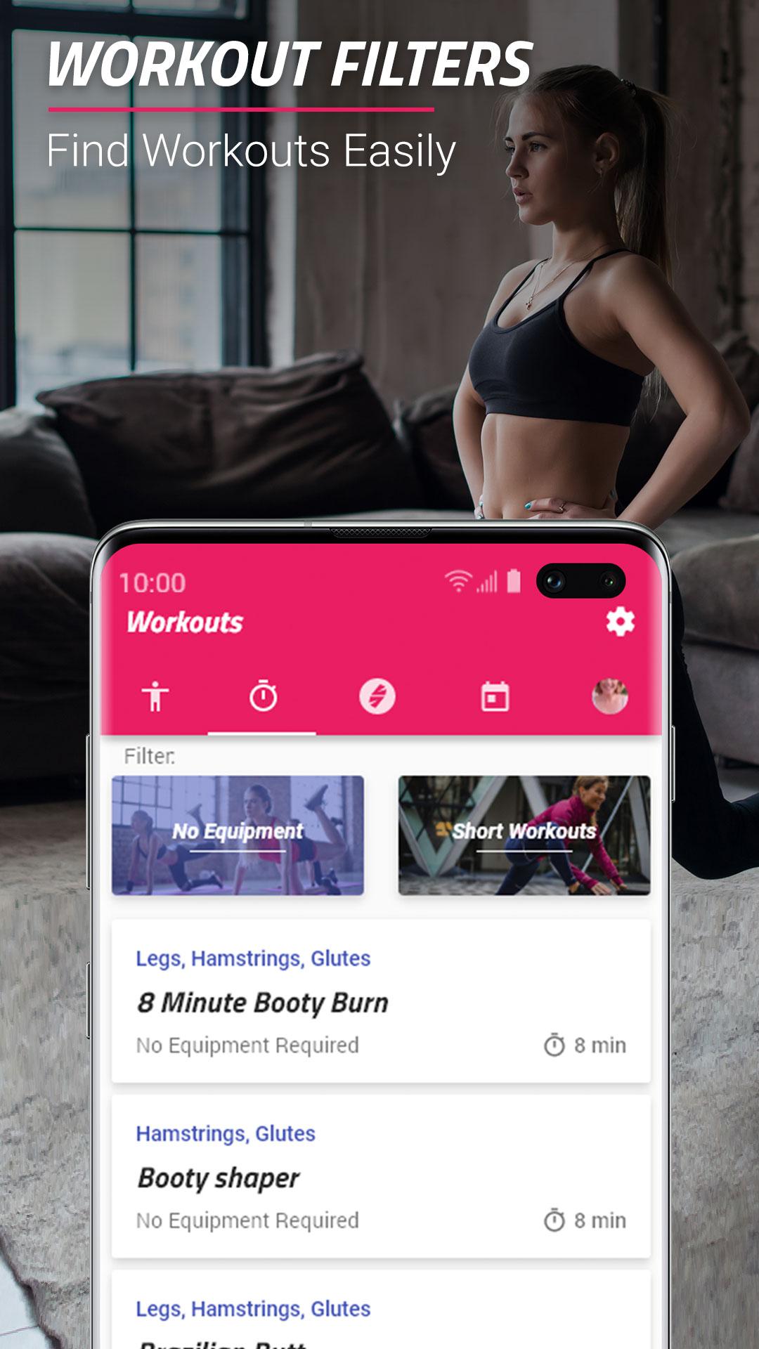 Android application Woman Butt Home Workouts PRO screenshort