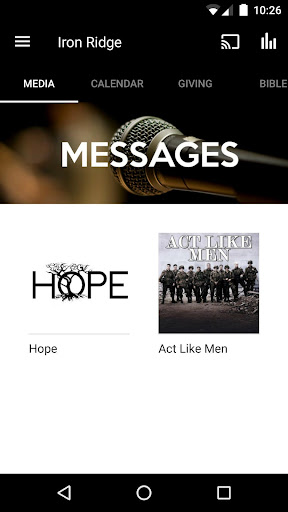 Android application Iron Ridge Church screenshort