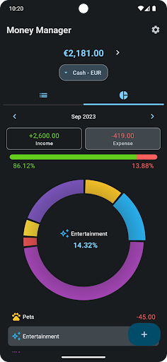 Android application Expense Manager screenshort