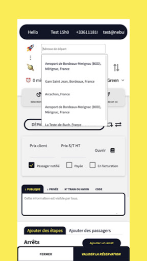 Android application Nebulea Chauffeur screenshort