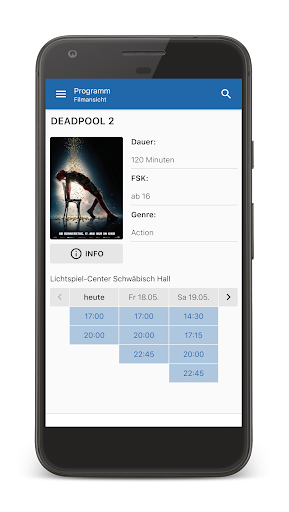 Android application Kino Center Hall screenshort