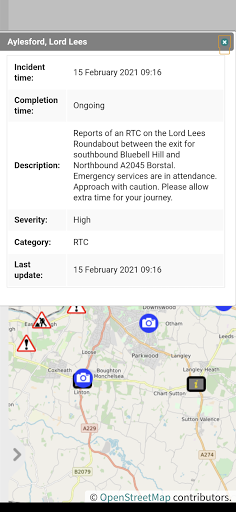 Kent Travel Information Screen 3