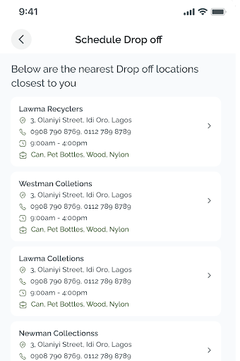 Android application WasteBanc Agent screenshort