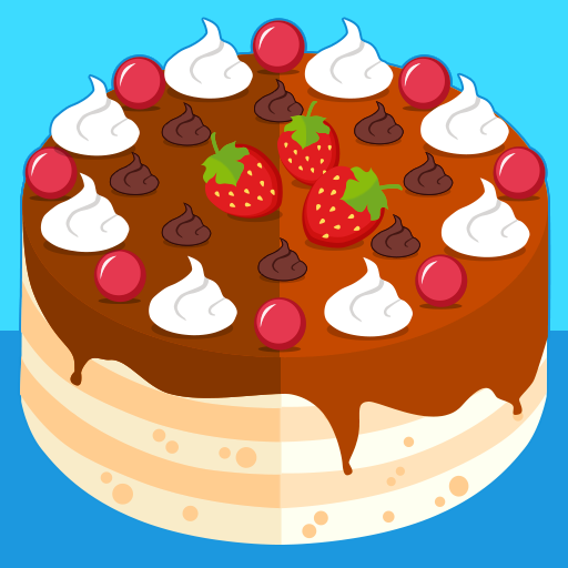 bake cake cooking game logo