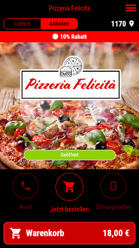 Android application Pizzeria Felicita screenshort