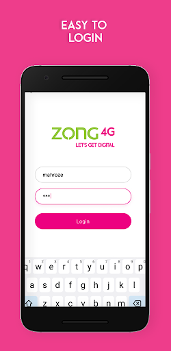 Android application Zong CAP screenshort