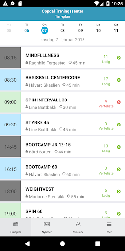 Android application Oppdal Treningssenter screenshort