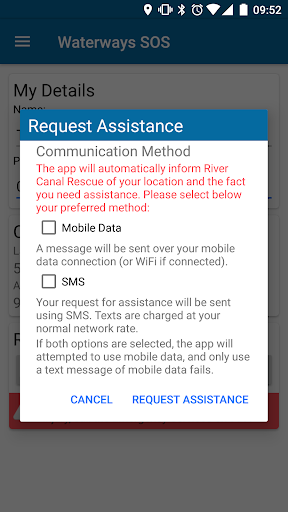 RCR SOS Screen 2