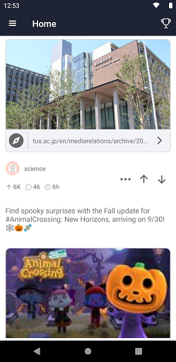 Android application Apollo Native for Reddit screenshort