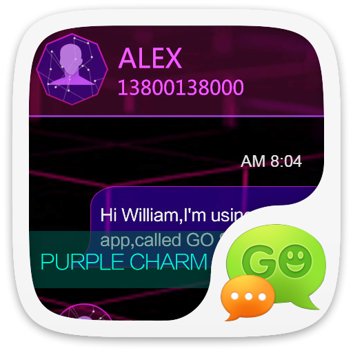 GO SMS PRO PURPLE CHARM THEME  Icon