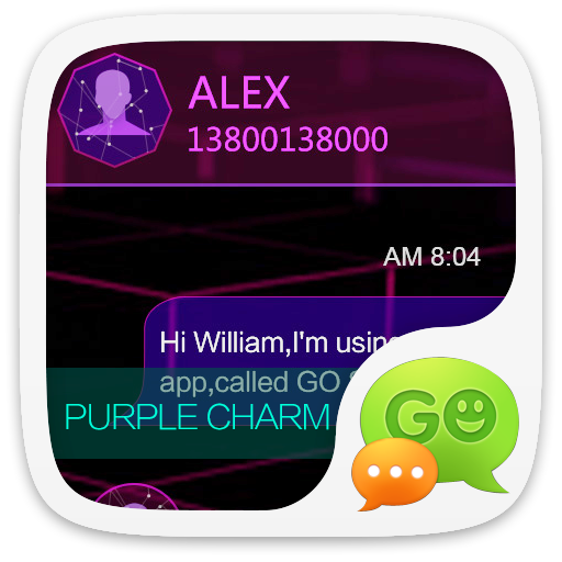 GO SMS PRO PURPLE CHARM THEME logo