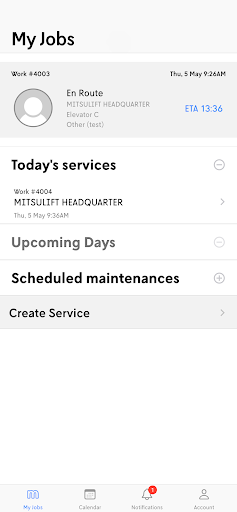 Android application Mitsulift Team screenshort