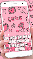 screenshot of Doodle Pink Love Theme