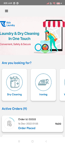 Android application Rith Laundry screenshort