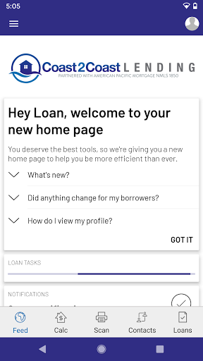 Android application Coast2Coast Lending screenshort