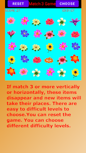 Match Three Flowers Game