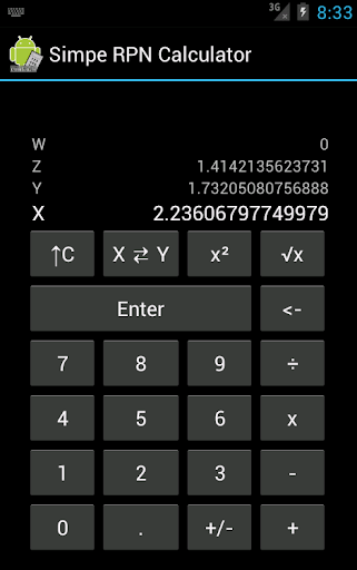 Android application Simple RPN Calulator screenshort