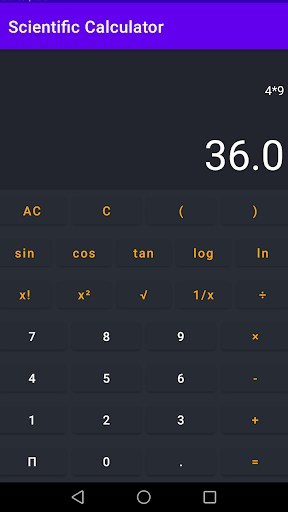 Scientific Calculator Screen 2