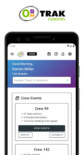 Android application OSHTrak Forestry - Safety with screenshort