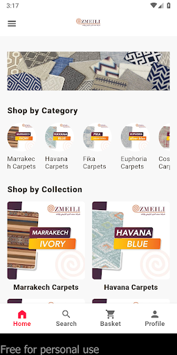 Android application ZmeiliCarpets screenshort